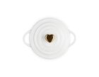 Mini Cocotte Pegador Cora&ccedil;&atilde;o Dourado